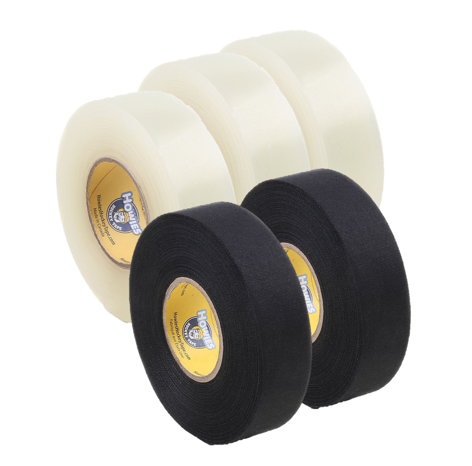 Howies Hockey Tape SET - 2 schwarz 25mm + 3 Stutzentape Shin Pad 25mm